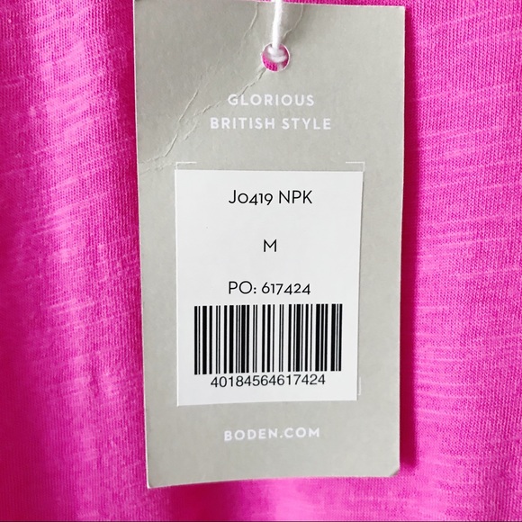 Boden British Charlie Pom Jersey Tee Shirt Pink M - Picture 11 of 16